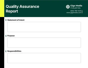 Free interactive Template: Plantilla de informe de aseguramiento de la calidad