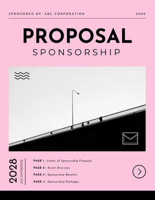Free  Template: Black And Pink Simple Sponsorshi Proposal