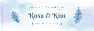 Free  Template: Blue Watercolor Wedding Banner