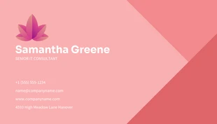 Pink Modern Geometric It Consultant Business Card - Seite 2