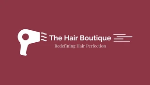 Free  Template: Carte de visite Salon de coiffure blanc et rouge