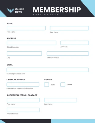 business  Template: Formulário comercial branco preto azul