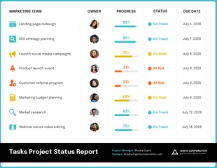 business  Template: Bold Tasks Project Status Report