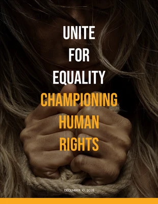 Free  Template: Affiche des droits de l'homme avec photo simple en noir et jaune