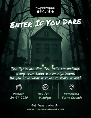 Free  Template: Haunted House Flyer Template
