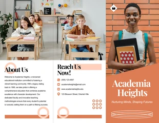 Free  Template: Brochure à trois volets pour l'école orange et blanche