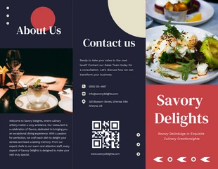 Free  Template: Brochure à trois volets pour restaurant simple