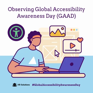 premium and accessible Template: Karussell-Instagram-Beitrag zum Global Accessibility Awareness Day