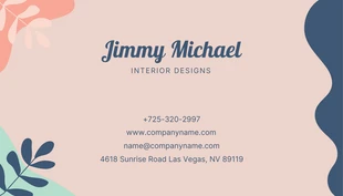 Pink Pastel Aesthetic Playful Interior Design Business Card - Página 2