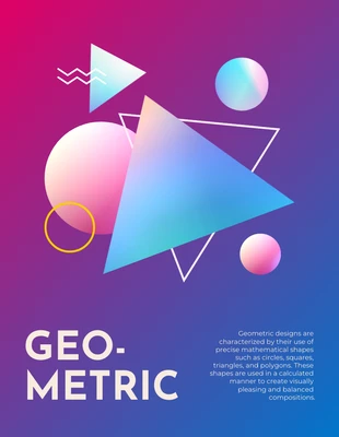 business  Template: Purple And Blue Gradient Simple Abstract Geometric Poster