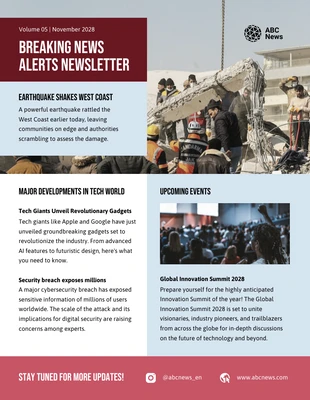 business  Template: Breaking News Alerts Newsletter