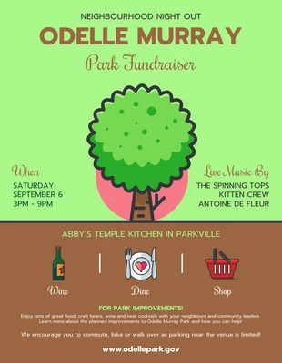 Free  Template: Green Park Fundraising Poster