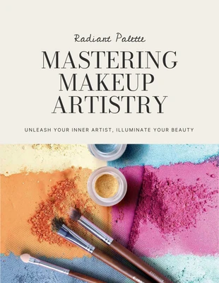 Free  Template: Couverture de livre moderne artistique de maquillage beige