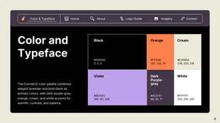 Purple, Orange, and Black Application Brand Guideline Presentation - Pagina 8