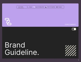Free  Template: Púrpura, naranja y negro Presentación de las directrices de la marca de aplicación