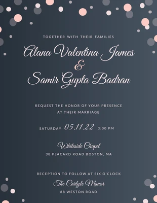 business  Template: Dark Elegant Wedding Invitation