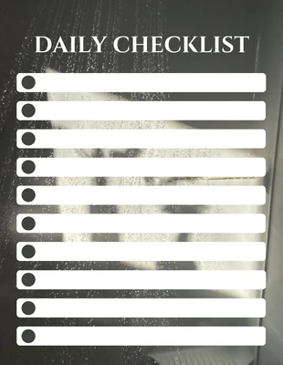 Free  Template: Dunkelgrau Saubere tägliche Checkliste