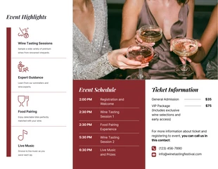 Wine Testing Event Trifold Brochure - صفحة 2