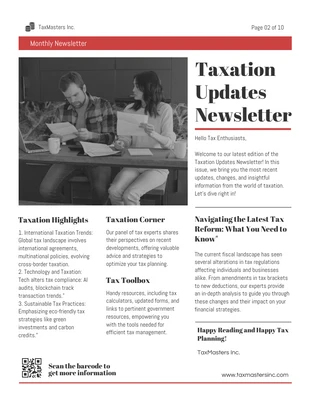business  Template: Taxation Updates Newsletter