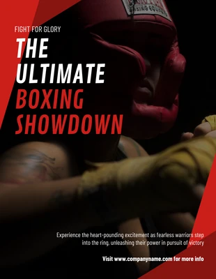 Free  Template: Showdown de boxe ultime professionnel noir et rouge Poster