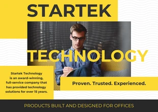 business  Template: Modern Yellow Tech Postcard