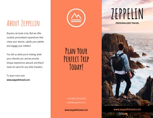 premium  Template: Brochure tripartite simple sur les voyages en orange
