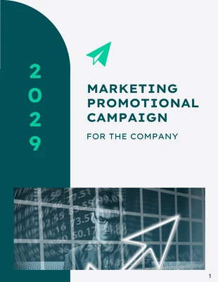 Free  Template: Planos de comunicação promocional de marketing profissional simples em verde e branco