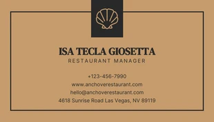 Dark Grey And Brown Modern Luxury Restaurant Business Card - Pagina 2