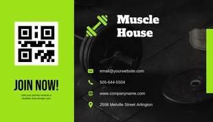 Black and Neon Gym Business Card - Seite 2