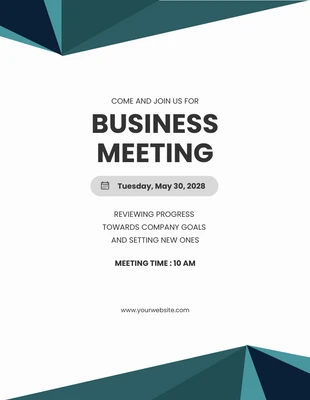 Free  Template: Invitación a reunión de negocios minimalista verde y blanca