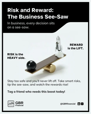 Free  Template: Instagram-Postvorlage: Risiko-Rendite-Geschäftstipps