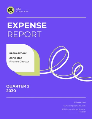 Free  Template: Purple And White Expense Report