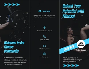 business  Template: Brochure Fitness semplice con luce blu