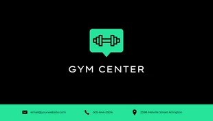 Green and Black Simple Gym Business Card - صفحة 2