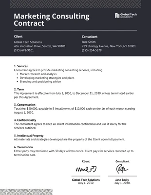 Free  Template: Marketing Consulting Contract Template
