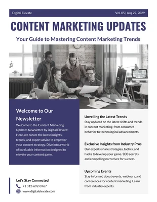 business  Template: Newsletter sugli aggiornamenti del marketing dei contenuti