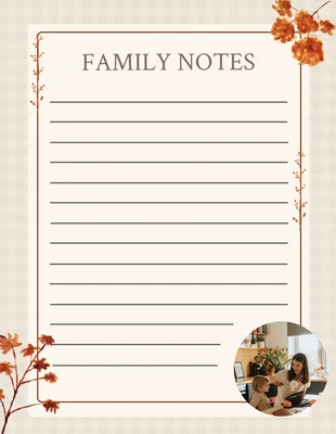 Free  Template: Plantilla de notas de familia en marrón rústico