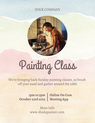 Free  Template: Gradient Modern Texture Painting Class Flyer