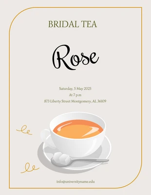 Free  Template: Soft Clean Design Bridal Tea Invitation