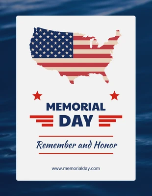 Free  Template: Blue And White Memorial Day Flyer