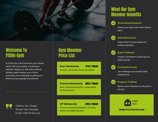 Black Green Modern Gym Tri Fold Brochure - صفحة 2