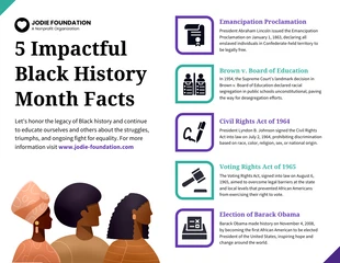 Free  Template: 5 Impactful Black History Month Facts Infographic