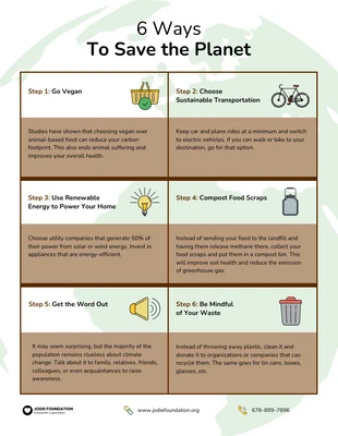 Free  Template: Brown Ways to Save Environment Infographic Template