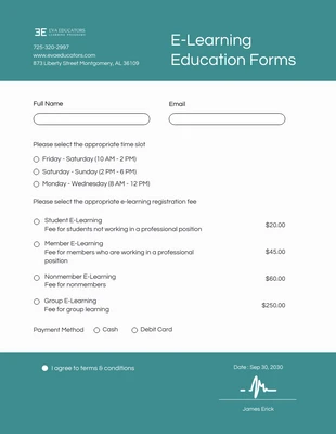business  Template: Simple Green Education Forms