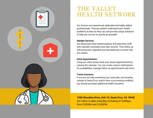 Free  Template: Panfleto da Rede Médica de Saúde Gray