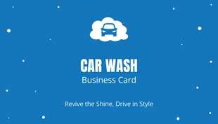 Free  Template: Cartão de visita simples azul moderno para lavagem de carros