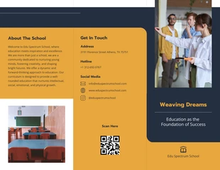 Free  Template: Navy Yellow Rounded Education Brochure