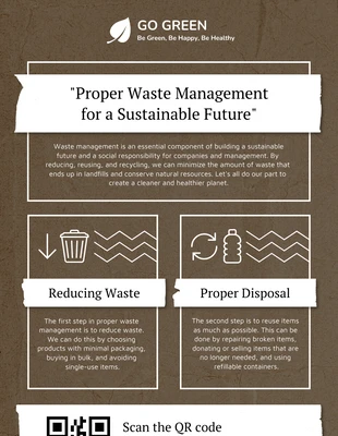 Free  Template: ملصق إعادة تدوير إدارة النفايات