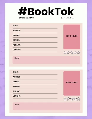 Free  Template: Book Review Schedule Template