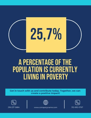 premium  Template: Navy Simple Poverty Poster
